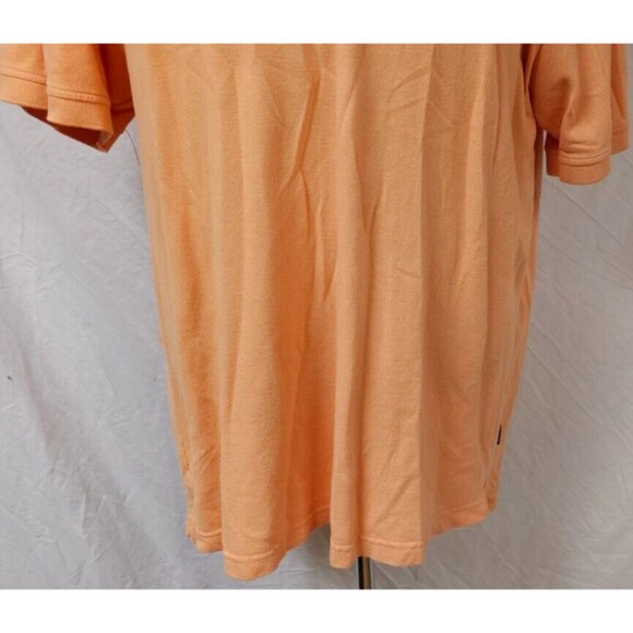 Izod Silk Wash Mens XL Orange Sherbet Short Sleeve Embroidered Logo Polo Shirt - Picture 3 of 11